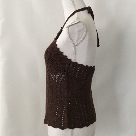 Moda International Brown halter top.  Sz XS.  EUC - Picture 5 of 7